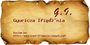 Gyuricza Ifigénia névjegykártya